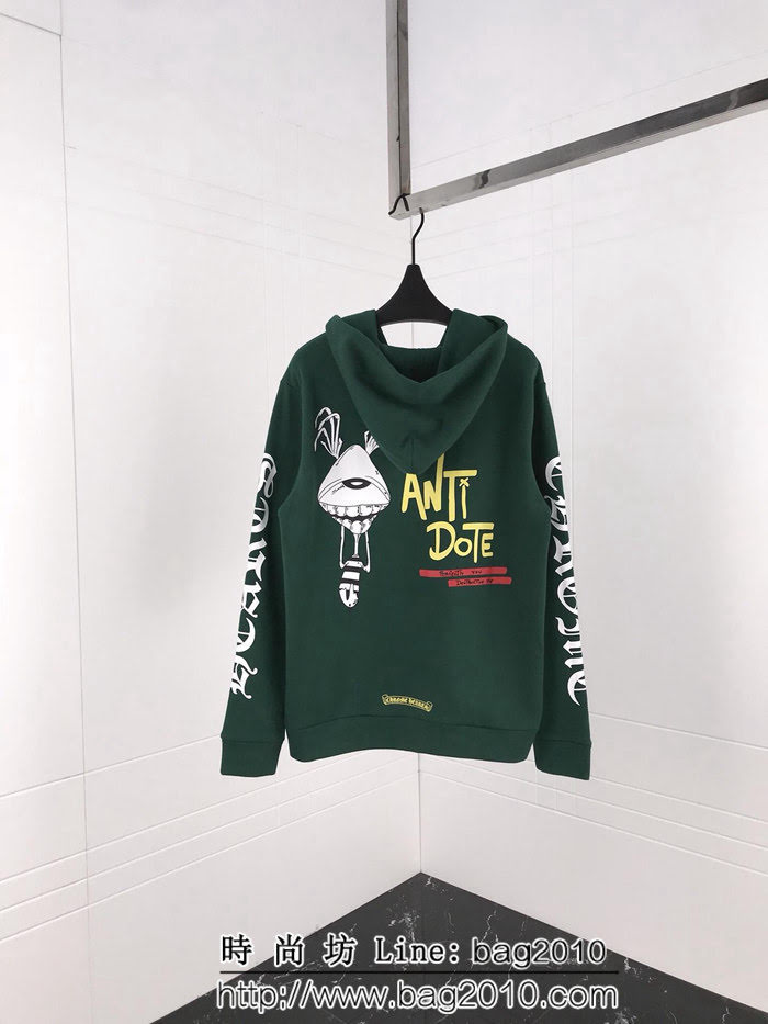 Chrome hearts 克羅心 18ss秋冬新款 梵文印花圖案 加絨加厚拉鏈衛衣 情侶款 ydi1298
